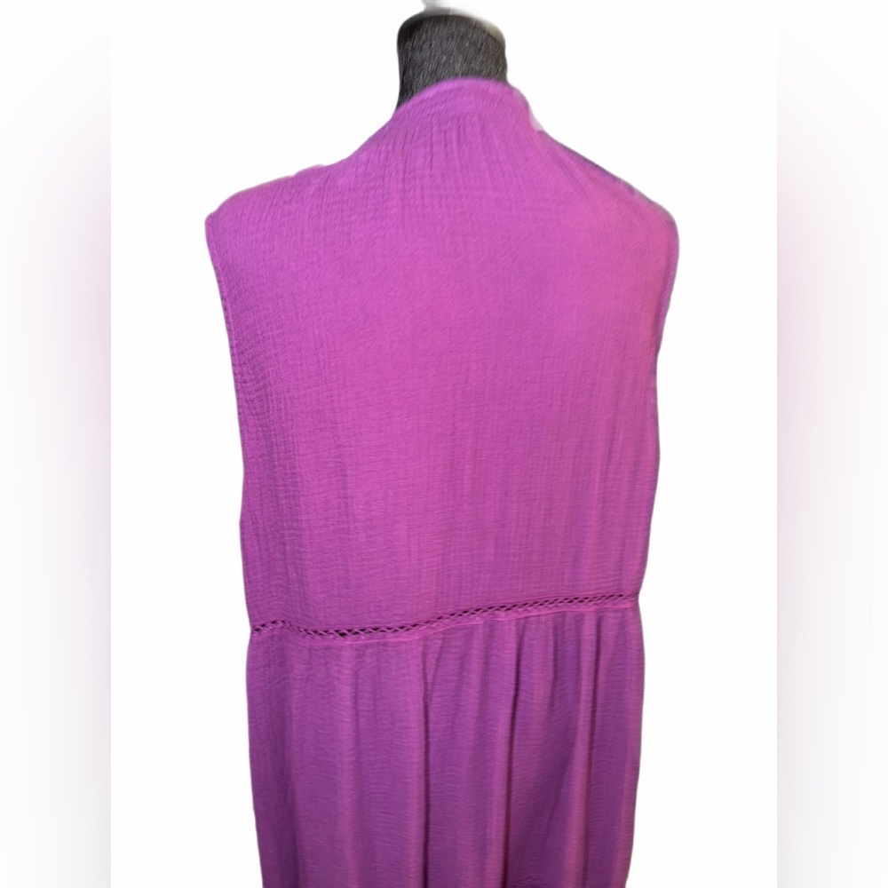 Johnny Was, Calme like new, cotton Purple Gauze Tiered Dress, size xl ๐๐ - Picture 7 of 14